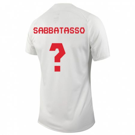 Kandiny Herren Kanadische Jeronimo Sabbatasso #0 Weiß Auswärtstrikot Trikot 24-26 T-Shirt