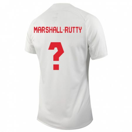 Kandiny Herren Kanadische Jahkeele Marshall Rutty #0 Weiß Auswärtstrikot Trikot 24-26 T-Shirt