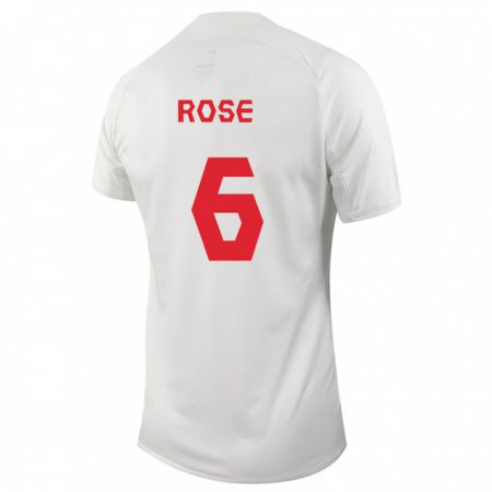 Kandiny Herren Kanadische Deanne Rose #6 Weiß Auswärtstrikot Trikot 24-26 T-Shirt