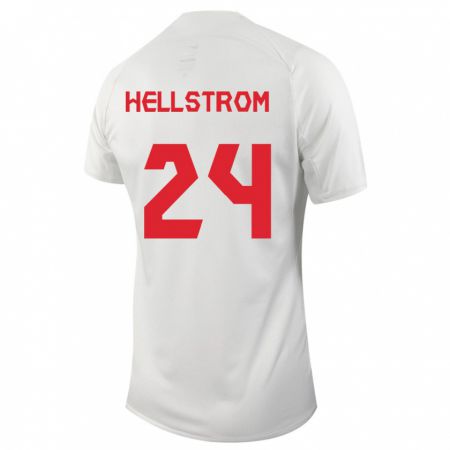 Kandiny Herren Kanadische Jenna Hellstrom #24 Weiß Auswärtstrikot Trikot 24-26 T-Shirt