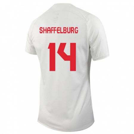 Kandiny Herren Kanadische Jacob Shaffelburg #14 Weiß Auswärtstrikot Trikot 24-26 T-Shirt