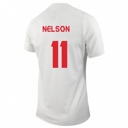 Kandiny Herren Kanadische Jayden Nelson #11 Weiß Auswärtstrikot Trikot 24-26 T-Shirt