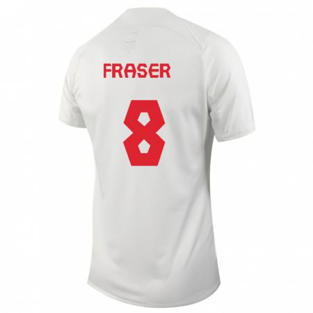 Kandiny Herren Kanadische Liam Fraser #8 Weiß Auswärtstrikot Trikot 24-26 T-Shirt