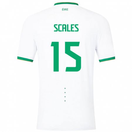 Kandiny Herren Irische Liam Scales #15 Weiß Auswärtstrikot Trikot 24-26 T-Shirt