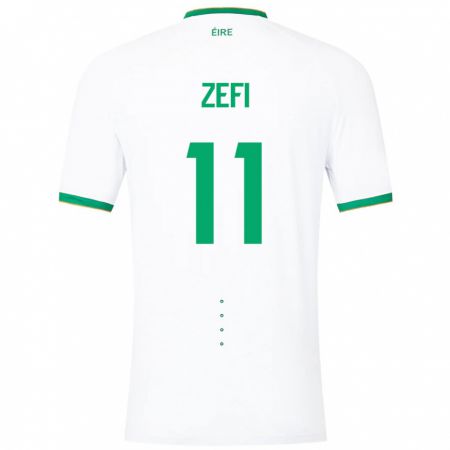 Kandiny Herren Irische Kevin Zefi #11 Weiß Auswärtstrikot Trikot 24-26 T-Shirt