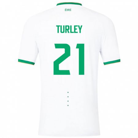 Kandiny Herren Irische Freddie Turley #21 Weiß Auswärtstrikot Trikot 24-26 T-Shirt
