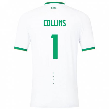 Kandiny Herren Irische Joe Collins #1 Weiß Auswärtstrikot Trikot 24-26 T-Shirt