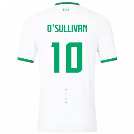 Kandiny Herren Irische Denise O'sullivan #10 Weiß Auswärtstrikot Trikot 24-26 T-Shirt