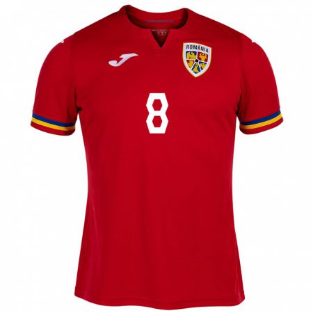 Kandiny Herren Rumänische Alexandru Cicâldău #8 Rot Auswärtstrikot Trikot 24-26 T-Shirt