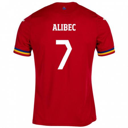 Kandiny Herren Rumänische Denis Alibec #7 Rot Auswärtstrikot Trikot 24-26 T-Shirt