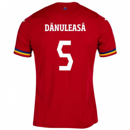 Kandiny Herren Rumänische Gabriel Dănuleasă #5 Rot Auswärtstrikot Trikot 24-26 T-Shirt