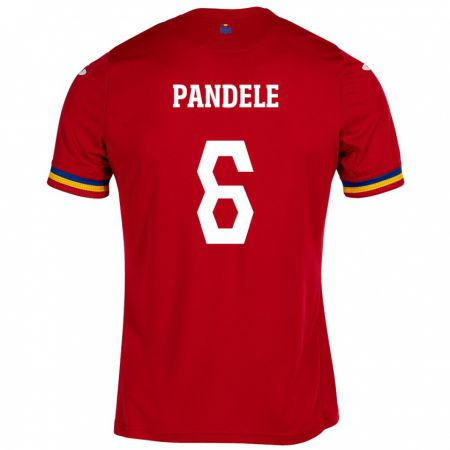 Kandiny Herren Rumänische Andrei Pandele #6 Rot Auswärtstrikot Trikot 24-26 T-Shirt
