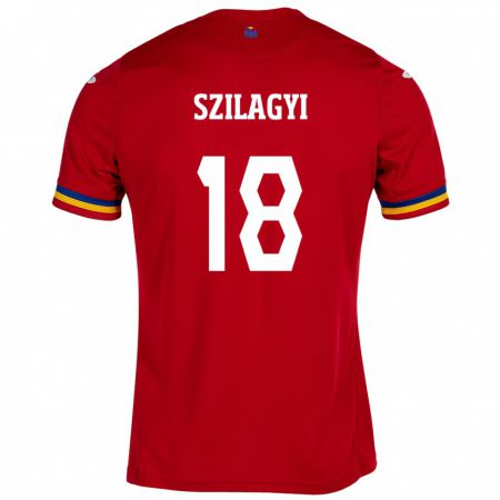 Kandiny Herren Rumänische Szabolcs Szilágyi #18 Rot Auswärtstrikot Trikot 24-26 T-Shirt