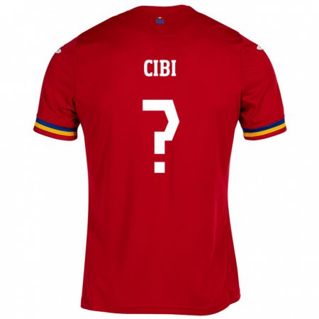 Kandiny Herren Rumänische Fabiano Cibi #0 Rot Auswärtstrikot Trikot 24-26 T-Shirt