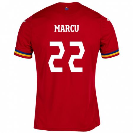 Kandiny Herren Rumänische Carmen Marcu #22 Rot Auswärtstrikot Trikot 24-26 T-Shirt
