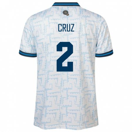 Kandiny Herren El Salvador Melvin Cruz #2 Weiß Auswärtstrikot Trikot 24-26 T-Shirt