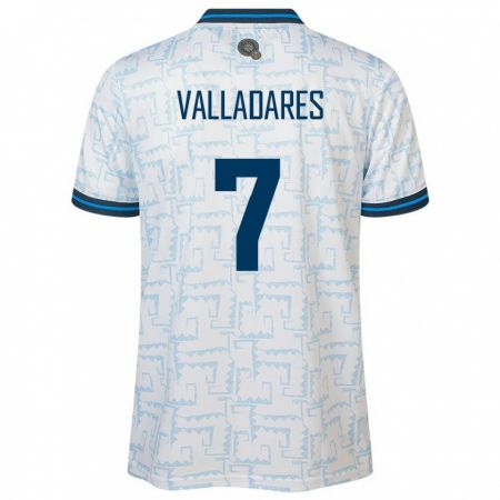 Kandiny Herren El Salvador Jefferson Valladares #7 Weiß Auswärtstrikot Trikot 24-26 T-Shirt