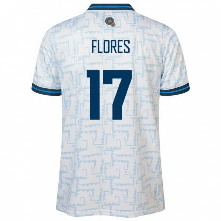Kandiny Herren El Salvador Diego Flores #17 Weiß Auswärtstrikot Trikot 24-26 T-Shirt