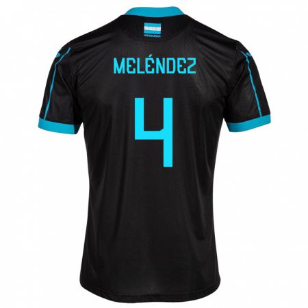 Kandiny Herren Honduras Carlos Meléndez #4 Schwarz Auswärtstrikot Trikot 24-26 T-Shirt