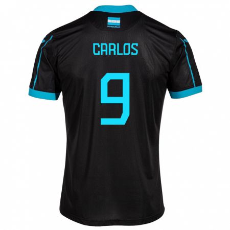 Kandiny Herren Honduras Carlos Mejía #9 Schwarz Auswärtstrikot Trikot 24-26 T-Shirt