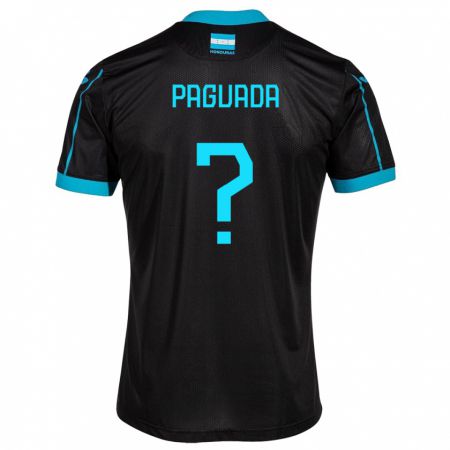 Kandiny Herren Honduras Didier Paguada #0 Schwarz Auswärtstrikot Trikot 24-26 T-Shirt
