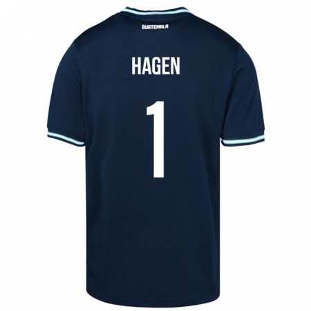 Kandiny Herren Guatemala Nicholas Hagen #1 Blau Auswärtstrikot Trikot 24-26 T-Shirt