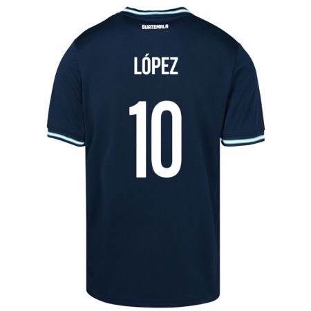 Kandiny Herren Guatemala Antonio López #10 Blau Auswärtstrikot Trikot 24-26 T-Shirt