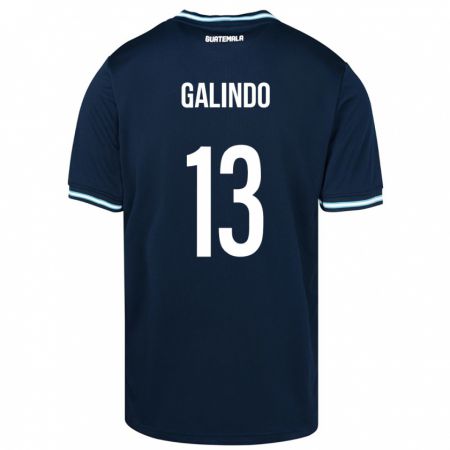 Kandiny Herren Guatemala Alejandro Galindo #13 Blau Auswärtstrikot Trikot 24-26 T-Shirt