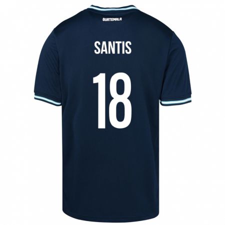 Kandiny Herren Guatemala Óscar Santis #18 Blau Auswärtstrikot Trikot 24-26 T-Shirt