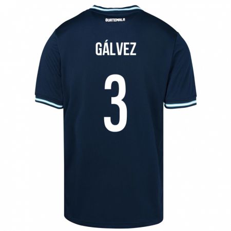 Kandiny Herren Guatemala Fredy Gálvez #3 Blau Auswärtstrikot Trikot 24-26 T-Shirt