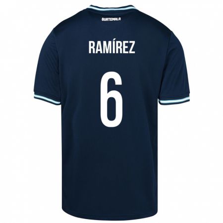 Kandiny Herren Guatemala Kevin Ramírez #6 Blau Auswärtstrikot Trikot 24-26 T-Shirt