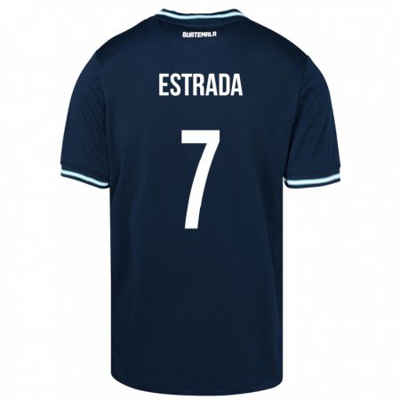 Kandiny Herren Guatemala Javier Estrada #7 Blau Auswärtstrikot Trikot 24-26 T-Shirt