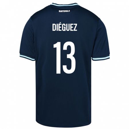 Kandiny Herren Guatemala Jonathan Diéguez #13 Blau Auswärtstrikot Trikot 24-26 T-Shirt