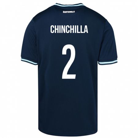 Kandiny Herren Guatemala Nicolás Chinchilla #2 Blau Auswärtstrikot Trikot 24-26 T-Shirt