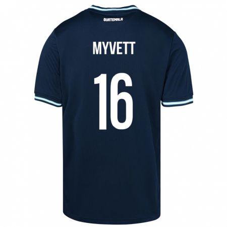 Kandiny Herren Guatemala Jemery Myvett #16 Blau Auswärtstrikot Trikot 24-26 T-Shirt