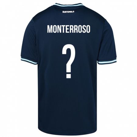 Kandiny Herren Guatemala María Monterroso #0 Blau Auswärtstrikot Trikot 24-26 T-Shirt