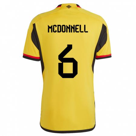 Kandiny Herren Nordirland Jamie Mcdonnell #6 Weiß Auswärtstrikot Trikot 24-26 T-Shirt