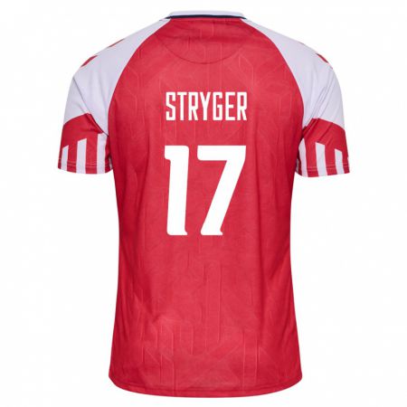 Kandiny Damen Dänische Jens Stryger Larsen #17 Rot Heimtrikot Trikot 24-26 T-Shirt