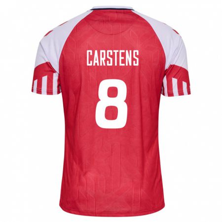 Kandiny Damen Dänische Signe Carstens #8 Rot Heimtrikot Trikot 24-26 T-Shirt