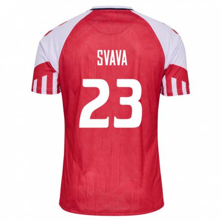 Kandiny Damen Dänische Sofie Svava #23 Rot Heimtrikot Trikot 24-26 T-Shirt
