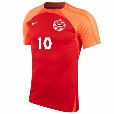 Kandiny Damen Kanadische David Junior Hoilett #10 Orangefarben Heimtrikot Trikot 24-26 T-Shirt