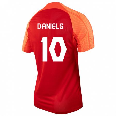 Kandiny Damen Kanadische Aidan Daniels #10 Orangefarben Heimtrikot Trikot 24-26 T-Shirt