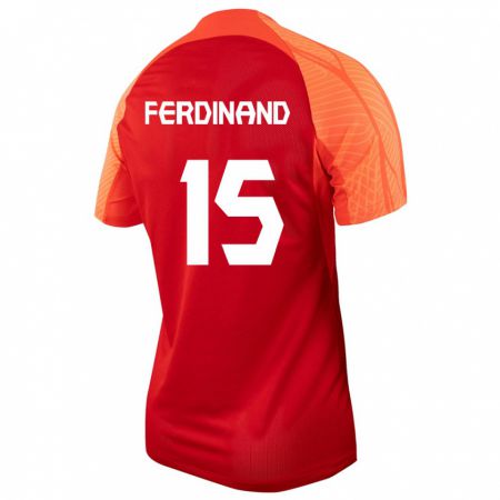 Kandiny Damen Kanadische Keesean Ferdinand #15 Orangefarben Heimtrikot Trikot 24-26 T-Shirt
