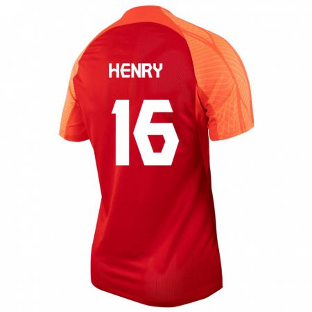Kandiny Damen Kanadische Maël Henry #16 Orangefarben Heimtrikot Trikot 24-26 T-Shirt