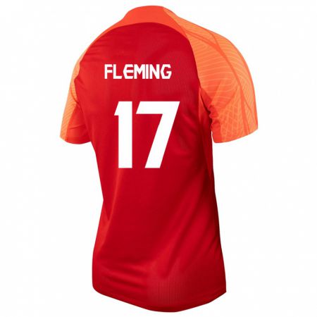 Kandiny Damen Kanadische Jessie Fleming #17 Orangefarben Heimtrikot Trikot 24-26 T-Shirt
