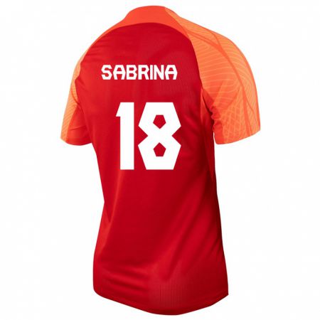 Kandiny Damen Kanadische Sabrina D'angelo #18 Orangefarben Heimtrikot Trikot 24-26 T-Shirt