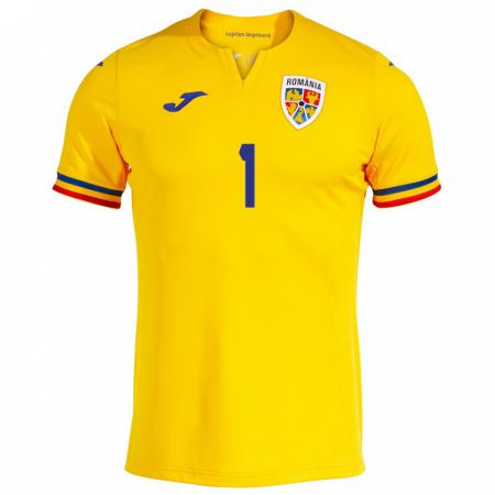 Kandiny Damen Rumänische Răzvan Sava #1 Gelb Heimtrikot Trikot 24-26 T-Shirt