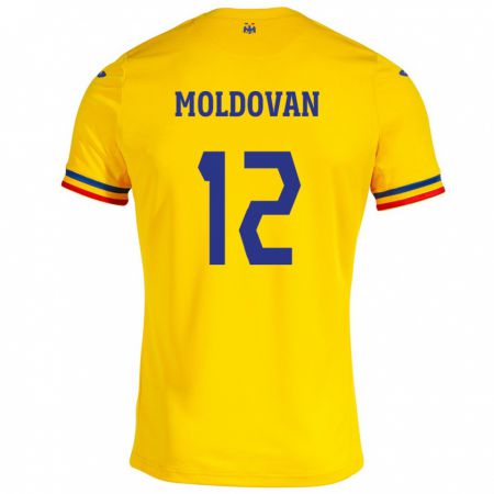 Kandiny Damen Rumänische Horaţiu Moldovan #12 Gelb Heimtrikot Trikot 24-26 T-Shirt