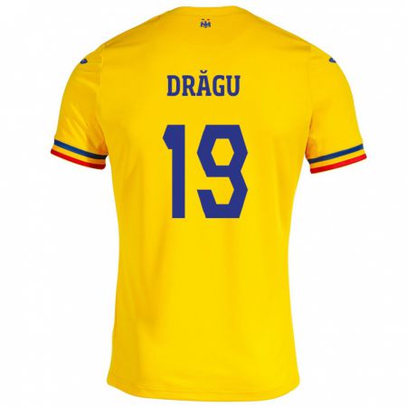 Kandiny Damen Rumänische Denis Drăguş #19 Gelb Heimtrikot Trikot 24-26 T-Shirt
