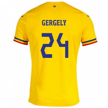 Kandiny Damen Rumänische Botond Gergely #24 Gelb Heimtrikot Trikot 24-26 T-Shirt